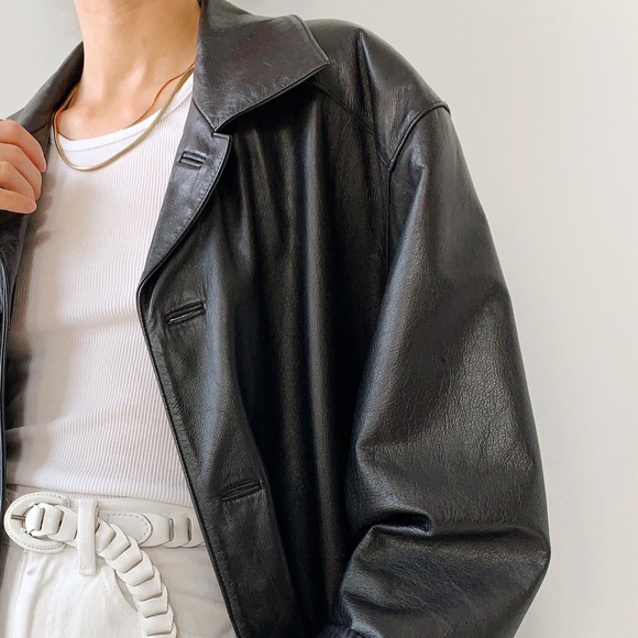 ‼️SOLD on Depop‼️ Vintage Danier genuine leather oversized jacket - Picture 3 of 7